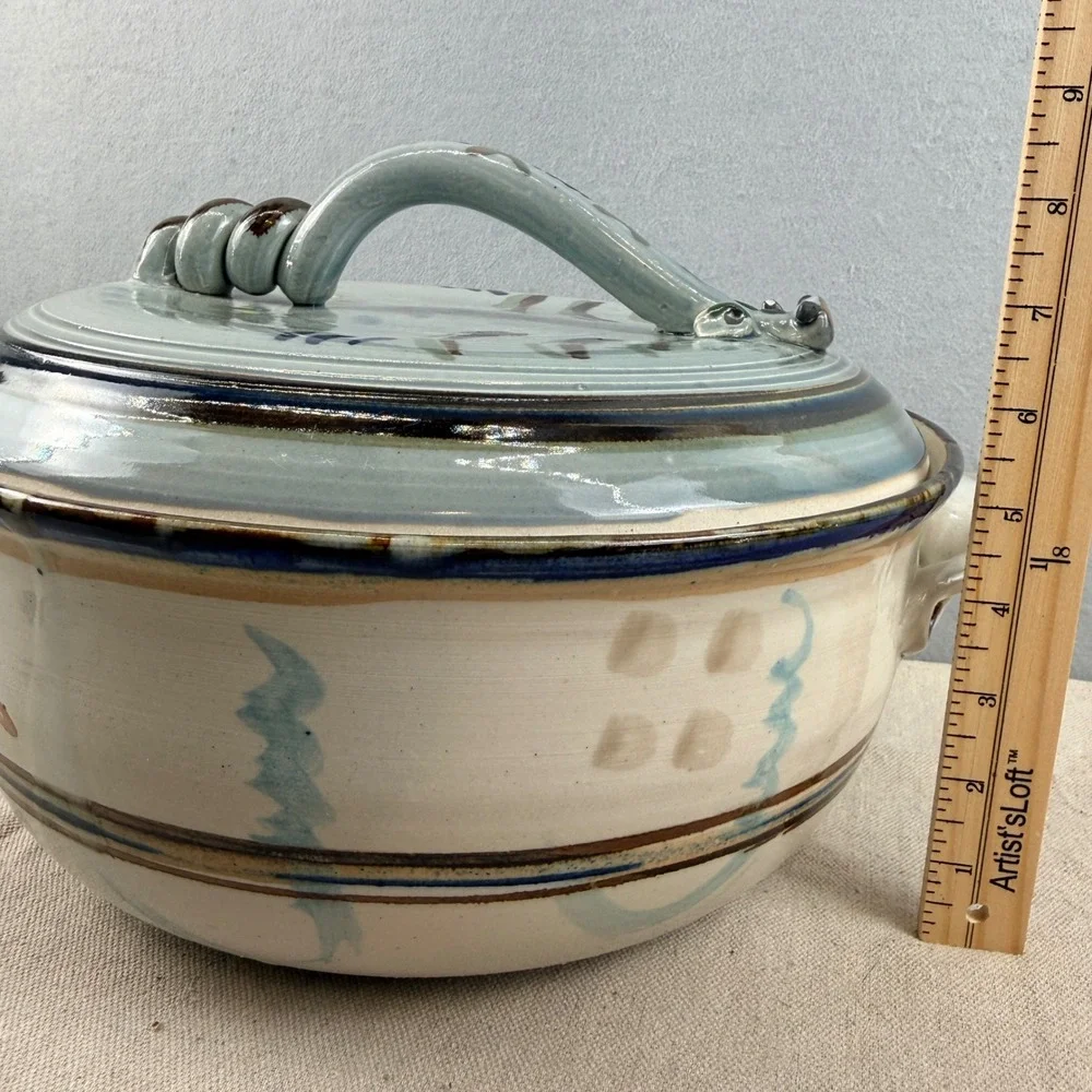 Bill Brigham Cowtown Pottery‎ Rattlesnake Casserole Dish Studio Stoneware Texas